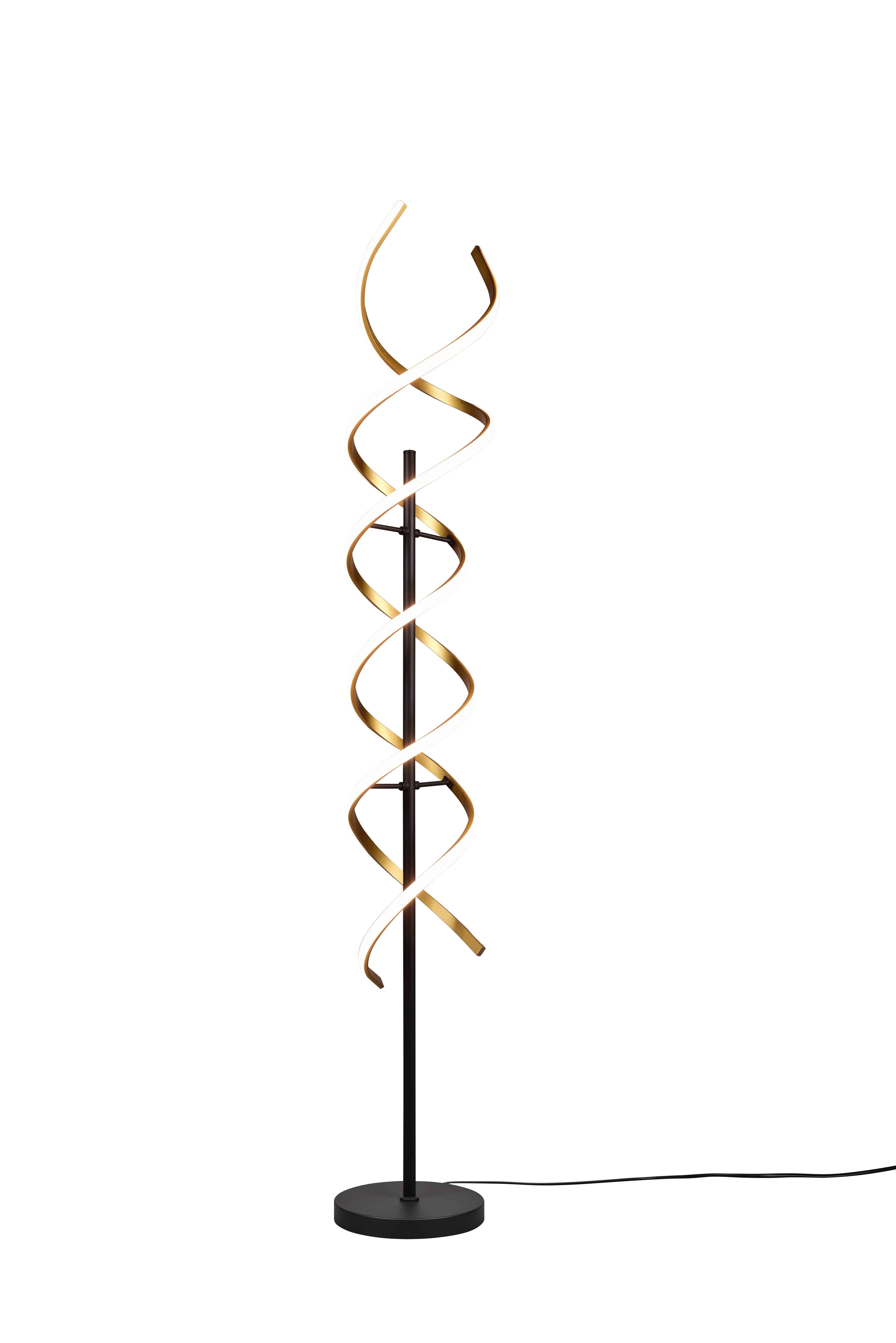 Lampa podłogowa stojąca Sequence czarno-biało złota LED 32W 2300K - 4000K 4000lm wym: 150 x 23 x 23 cm aluminium Trio