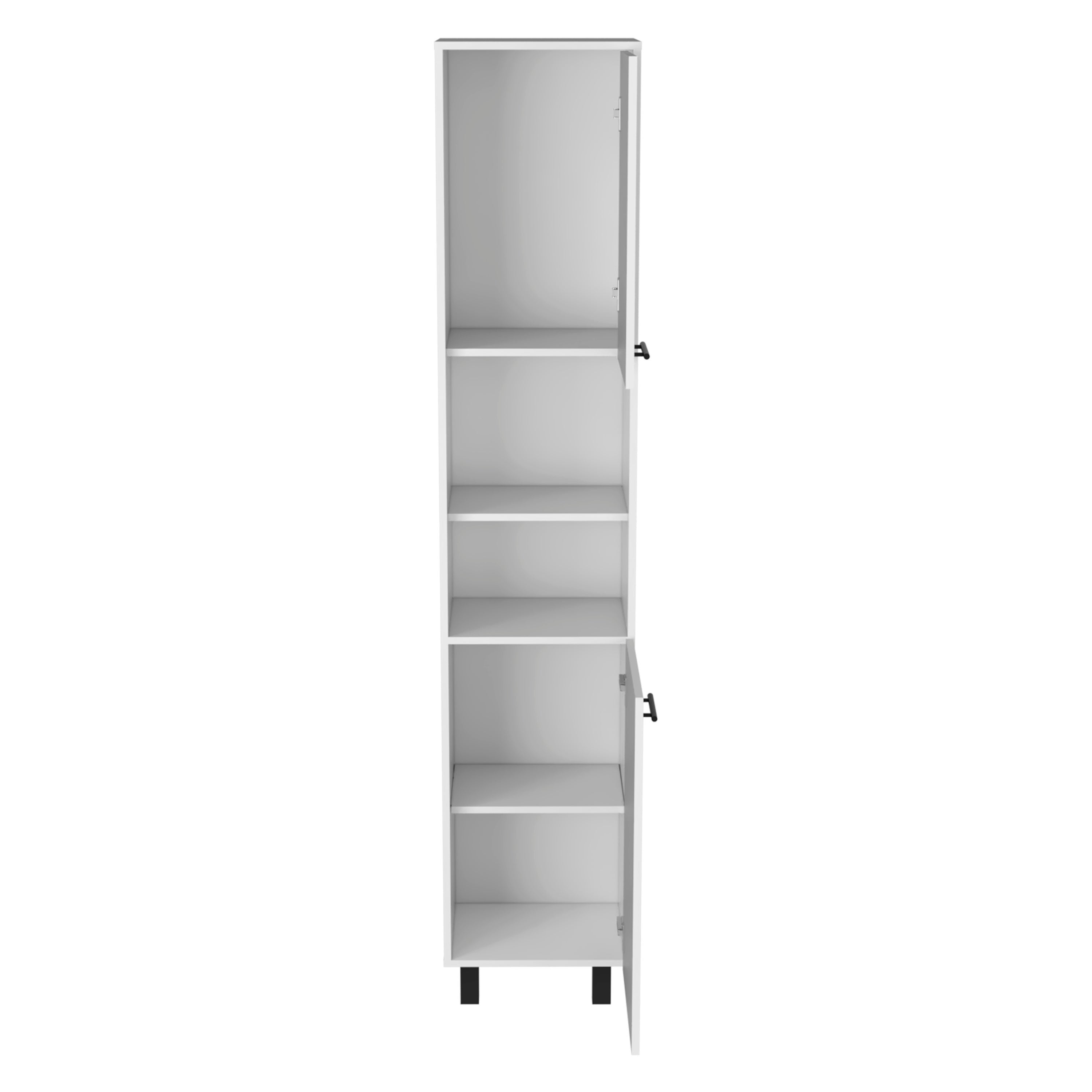 Alacena Hobart en melamina con dos gabinetes y cinco estantes , 201.93 cm X 39.8 cm X 34.8 cm , Blanco - 4