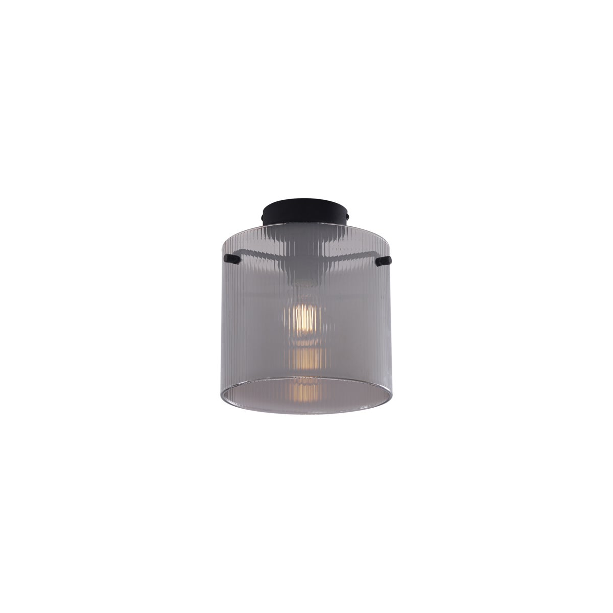 Qazqa artdeco plafon - Laura - czarny, okrągły, max. 15w, kompatybilny z żarówką LED, e27, 20cm oświetlenie wewnętrzne