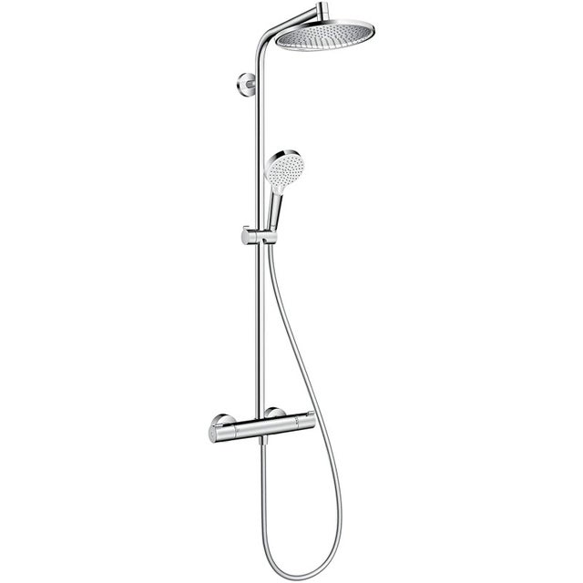Hansgrohe Barra de ducha de 1 chorro Crometta S 240 con mezclador termostático, Cromo (HG-27267000)