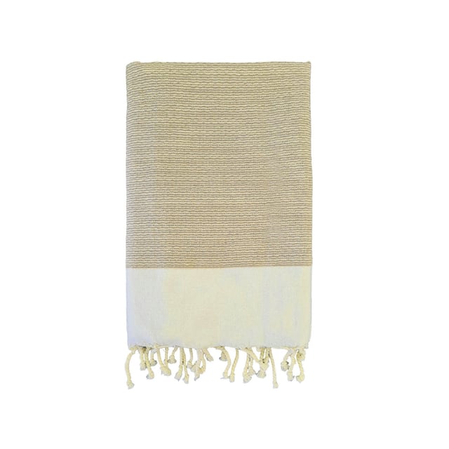 Fouta nid d'abeille traditionnelle Beige 200x200 190g/m² - Athena Taupe XL