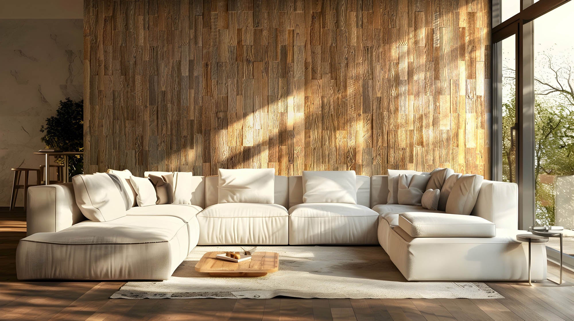 Panneau Mural Bois Récupéré 3D Amber Mini - Panneau Décoratif Intérieur Brossé Ton Brun - Bois Authentique Granges Anciennes - 3