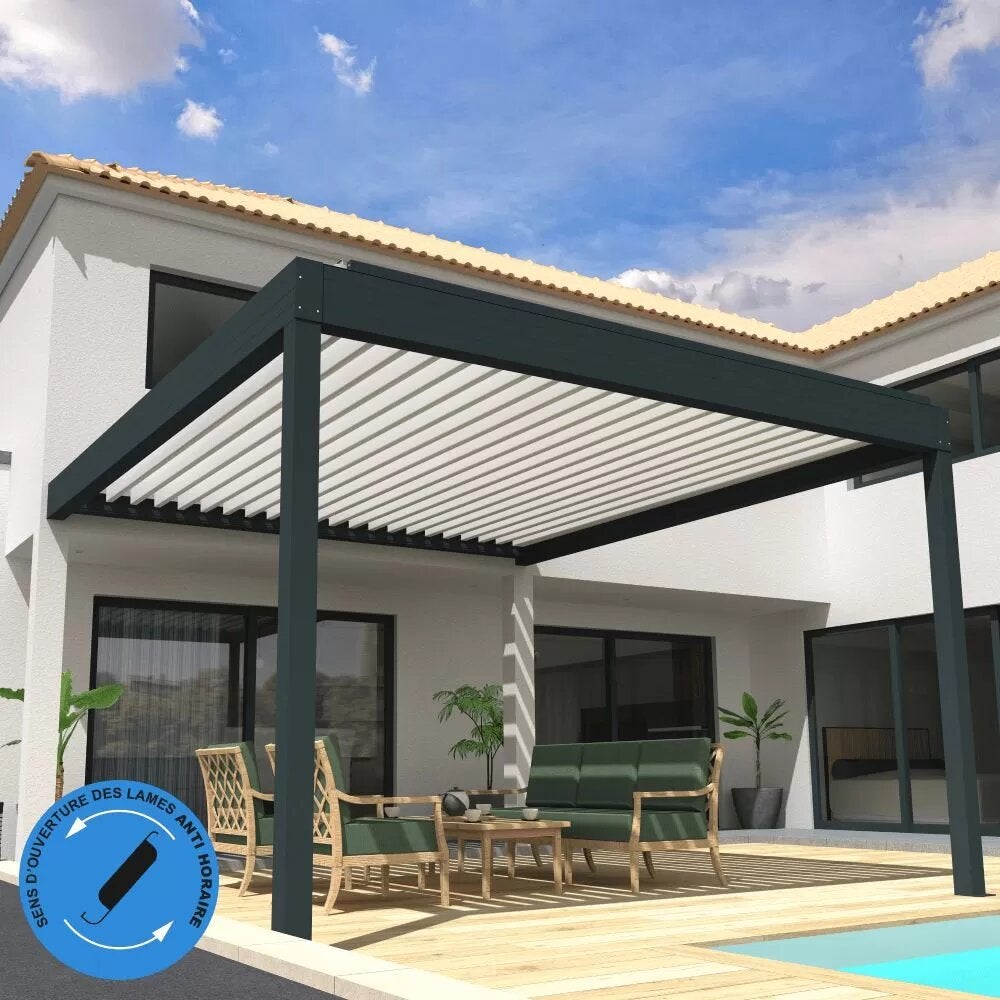 Pergola Bioclimatique COCOON XL Gris Anthracite/Blanc 4,965x3,50m — free download