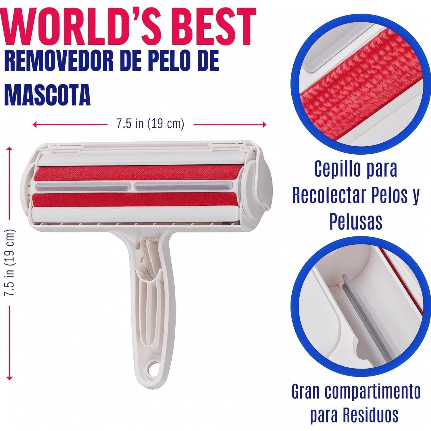 MR. GOODSY® Quitapelos y rodillos para mascotas, Cepillo de limpieza removedor de pelaje para gatos y perros - 8