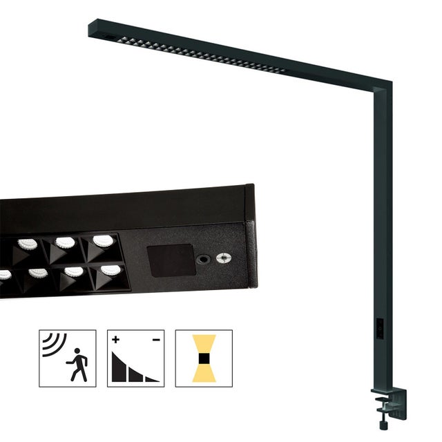 Profesjonalna lampa biurkowa LED 80W regulowana z pośrednim wsparciem światła bezpośredniego czujnik obecności dotykowy biurko gabinet 230V BLACK