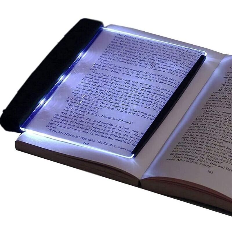Lampă de citit cu LED-uri, cu formă de carte, pentru îngrijirea ochilor, portabilă, cu lumină puternică pentru citit în pat, în mașină