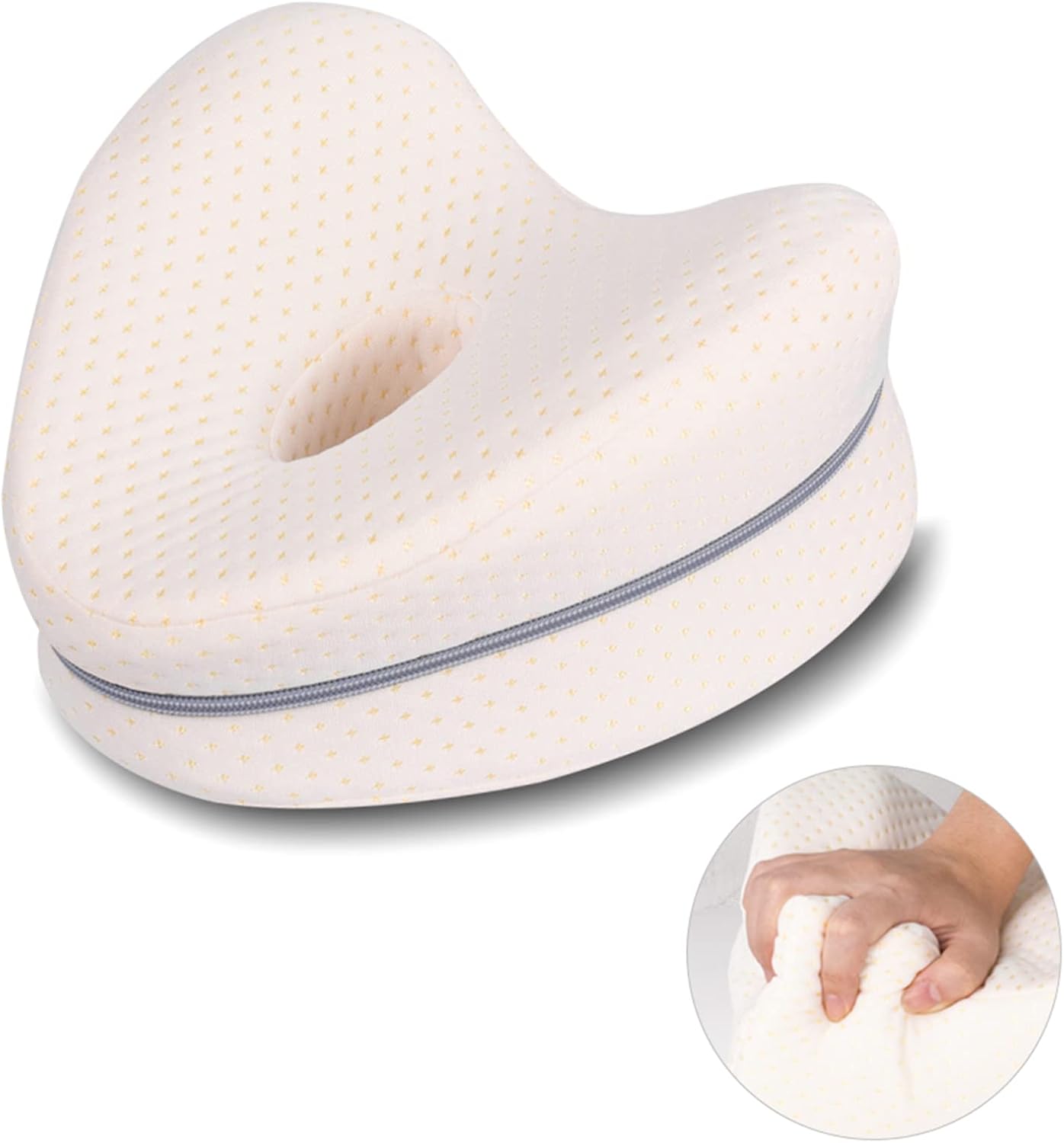 Ortopedyczna poduszka pod nogi i kolana z pianki memory foam – podparcie dla pleców, bioder, stawów, kostek i kolan – do spania na boku
