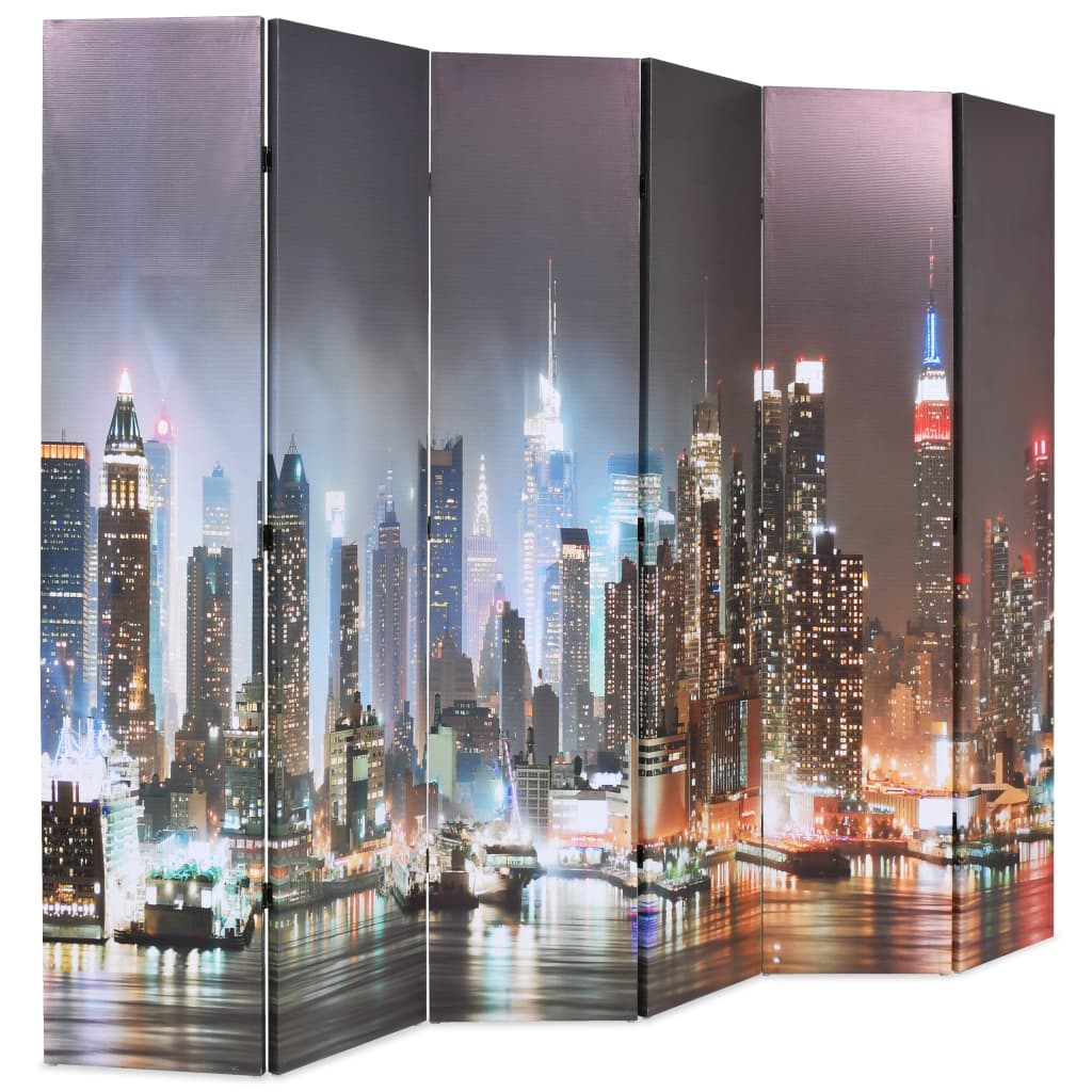 Biombo separador divisor - plegable 228x170 cm nueva york de noche