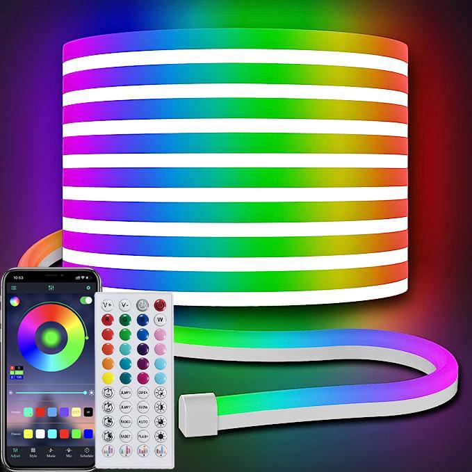 Zestaw neonowy RGB m sterowanie przez Bluetooth za pomocą telefonu komórkowego PAA kolorowy silikon taśma świetlna tworzenia własnych aranżacji DIY