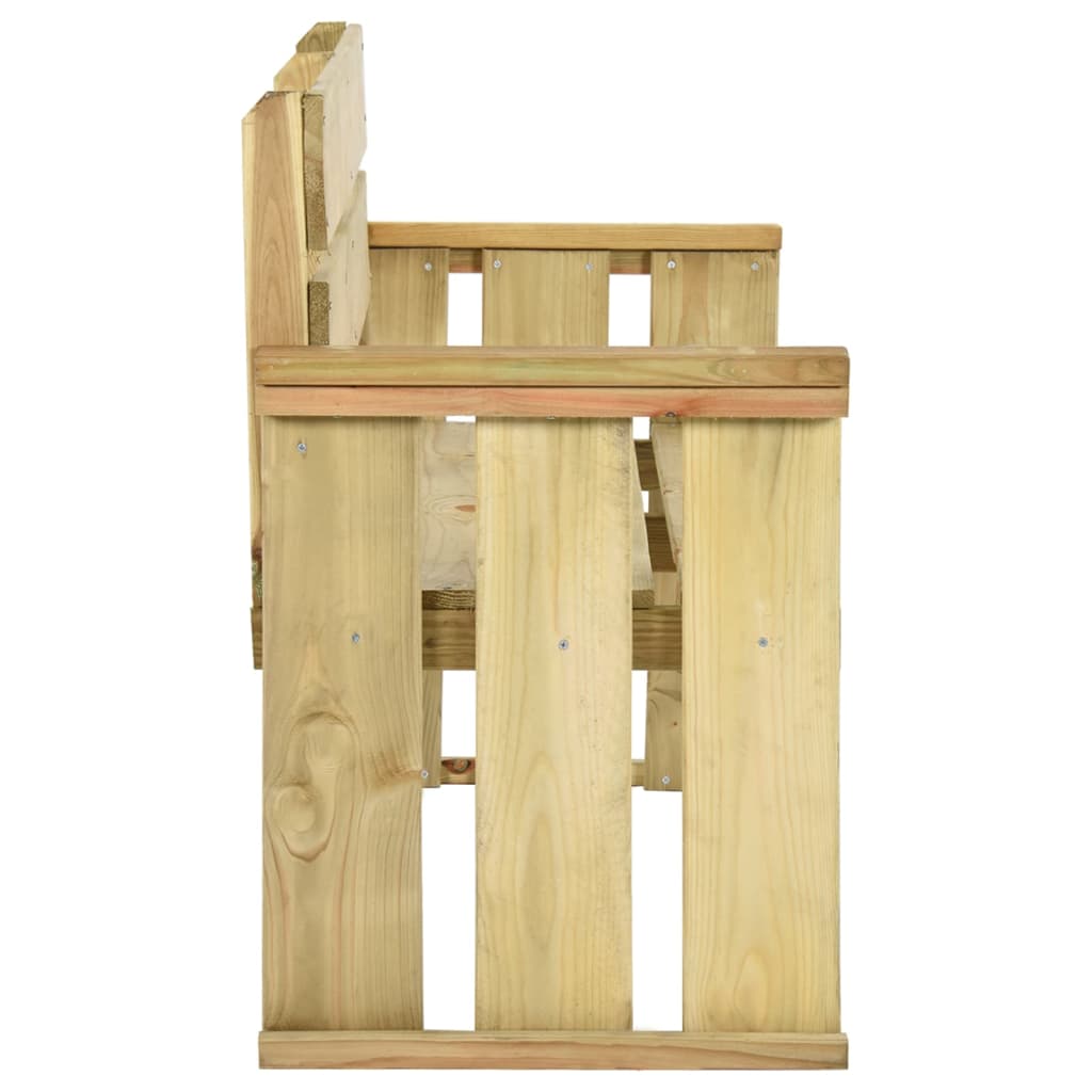 Banc de jardin meuble de patio d'extérieur terrasse 121 cm bois de pin imprégné 02_0011213 - 3