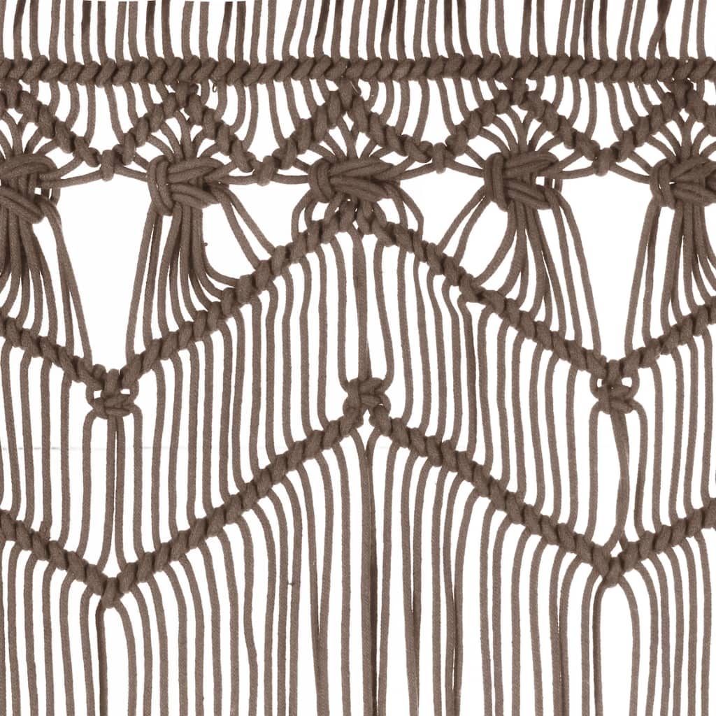 vidaXL Rideau en macramé Taupe 140x240 cm Coton - 4
