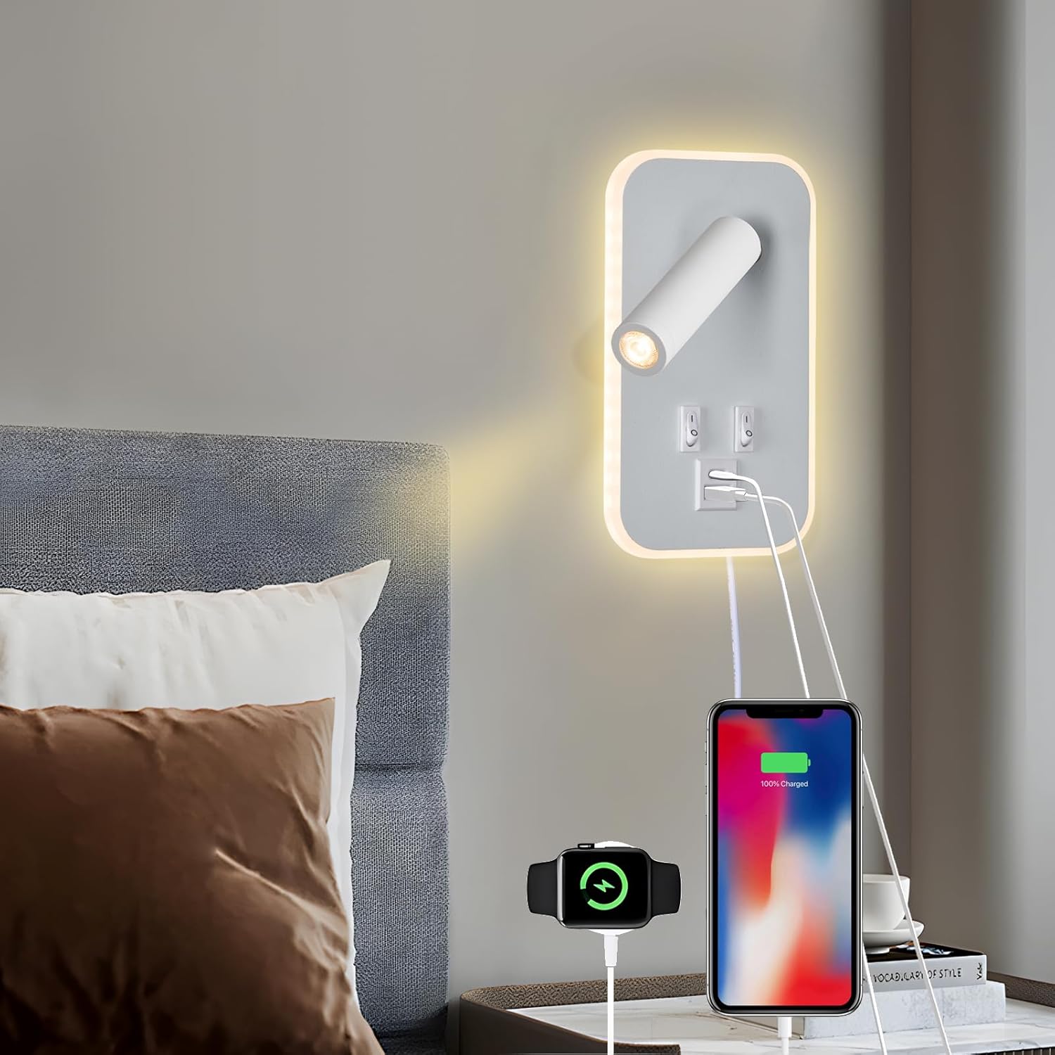 Lampada da comodino a LED NETTLIFE moderna dimmerabile USB con 3 livelli di luminosità Lampada da tavolo Lampada da tavolo | Leroy Merlin