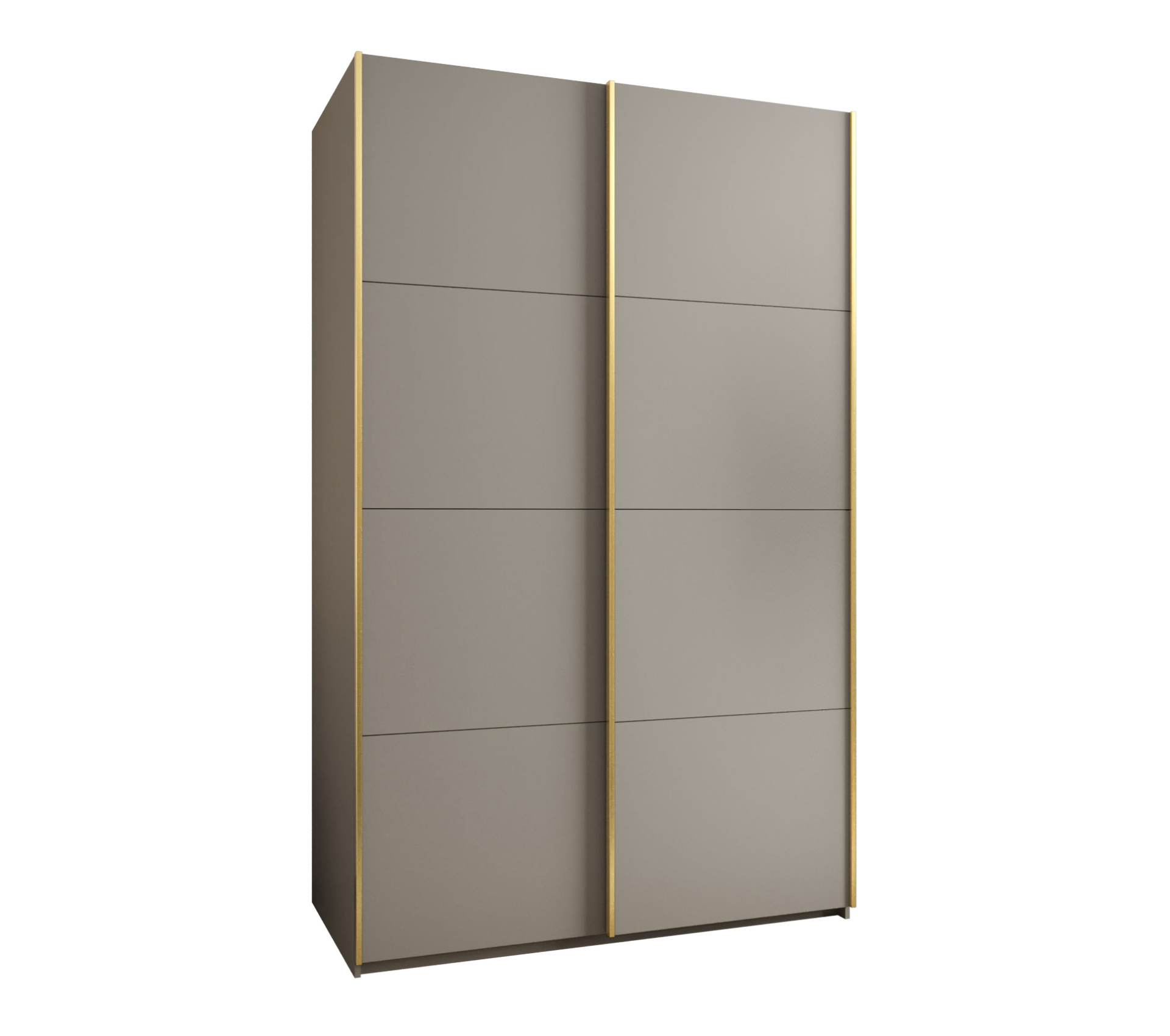 Szafa przesuwna wysoka Lux 1 160 x 64 x 245,5 cm kaszmir + kaszmir + u. złoty - Abiks Meble