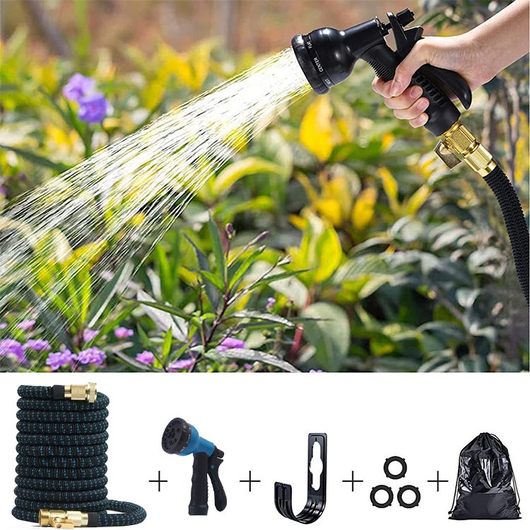 Tubo Irrigazione Estensibile 15m, Tubo Flessibile da Giardino, Pistola