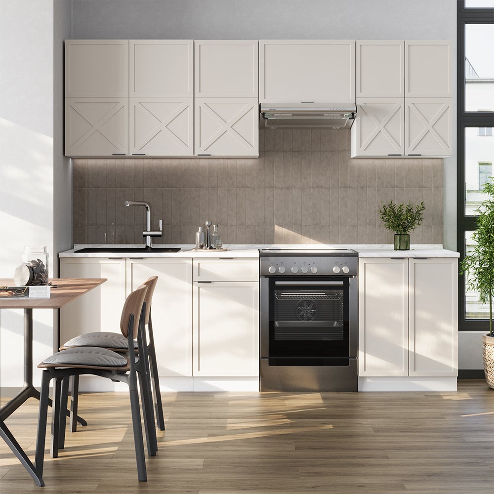 Vicco Cuisine Fame-Line, GrisBeige/Blanc, 240cm sans PT - 6
