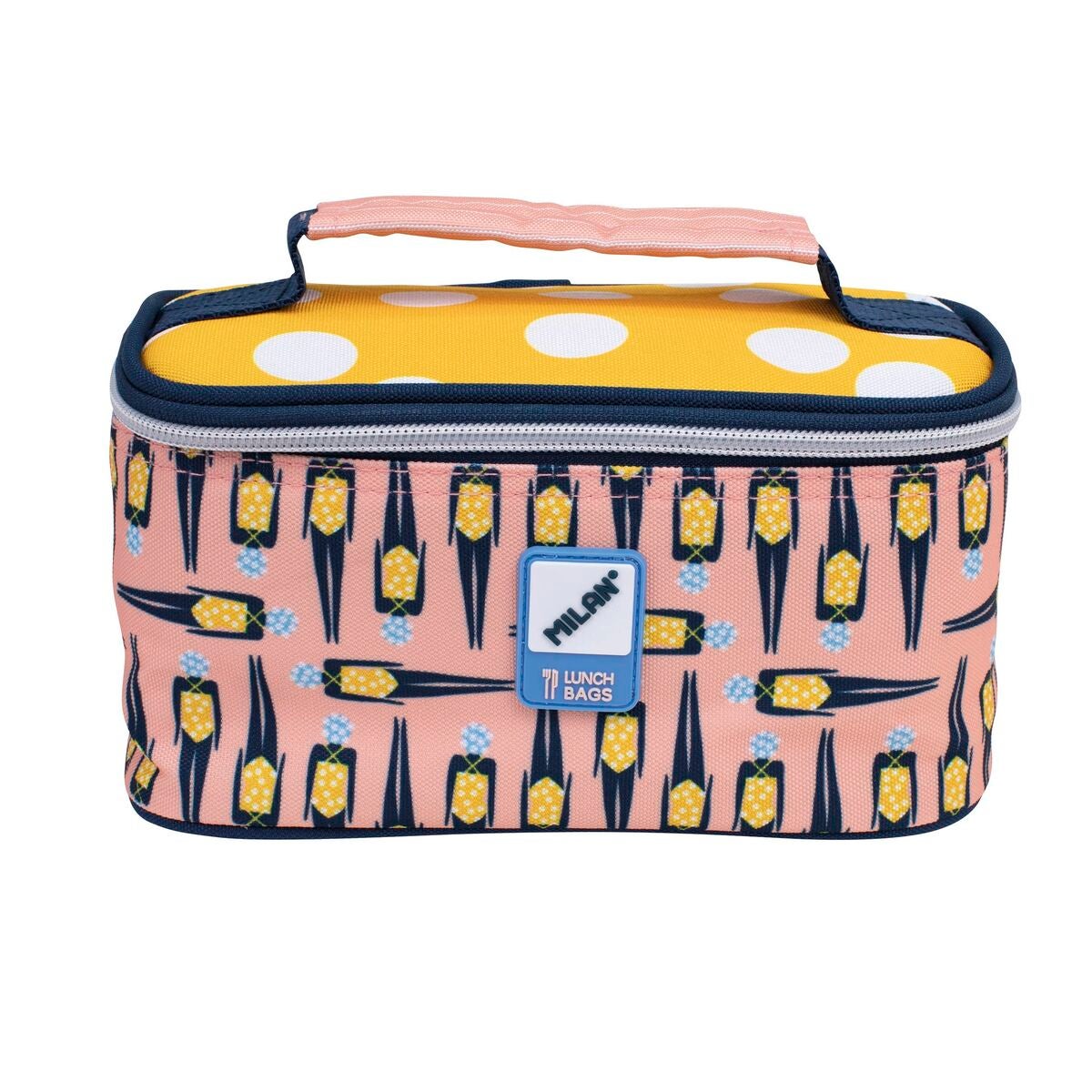 MILAN® Borsa isotermica porta alimenti piccola con 1 contenitore (1,5 l) serie speciale Swims 2, rosa e giallo