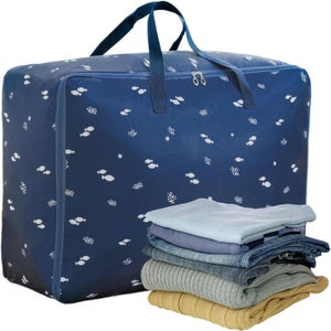 Set 3 Borse Sottoletto Pieghevoli 97x49x17 Cm - Contenitori Tessuto Per Piumini, Coperte, Lenzuola E Vestiti
