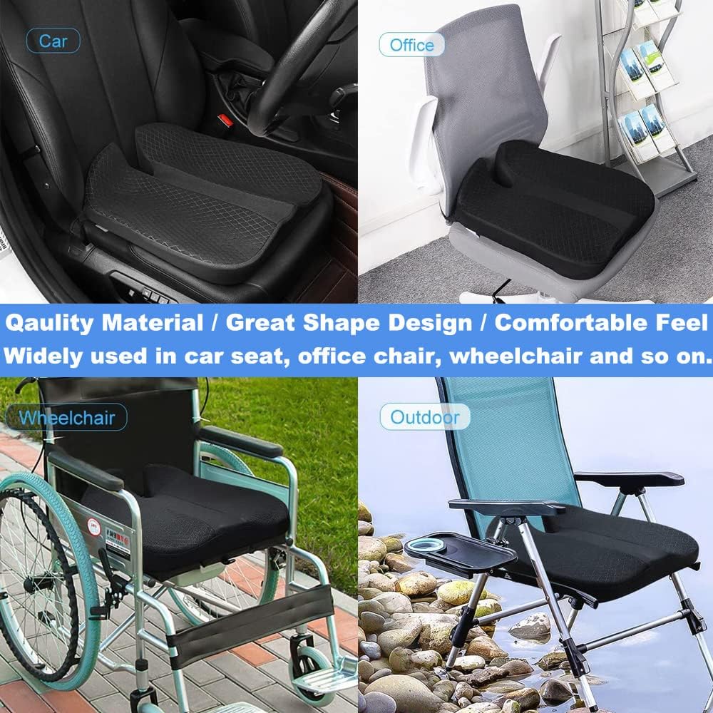 Mousse à Mémoire De Forme Coussin Siege Voiture Rehausseur Auto Coussin De Siège De Voiture Conducteur Passager Respirante Pour D'assise Maille C - 4