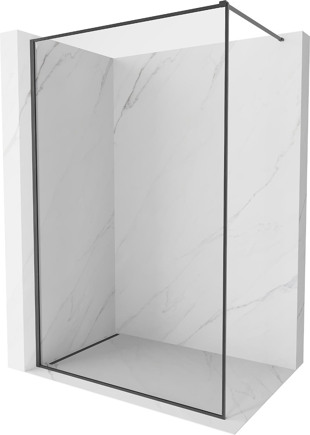 Mexen Kioto-F ścianka prysznicowa Walk-in z ramką 110 x 202 cm, transparent 8 mm, gun gray szczotkowany - 800-110-104-66-00