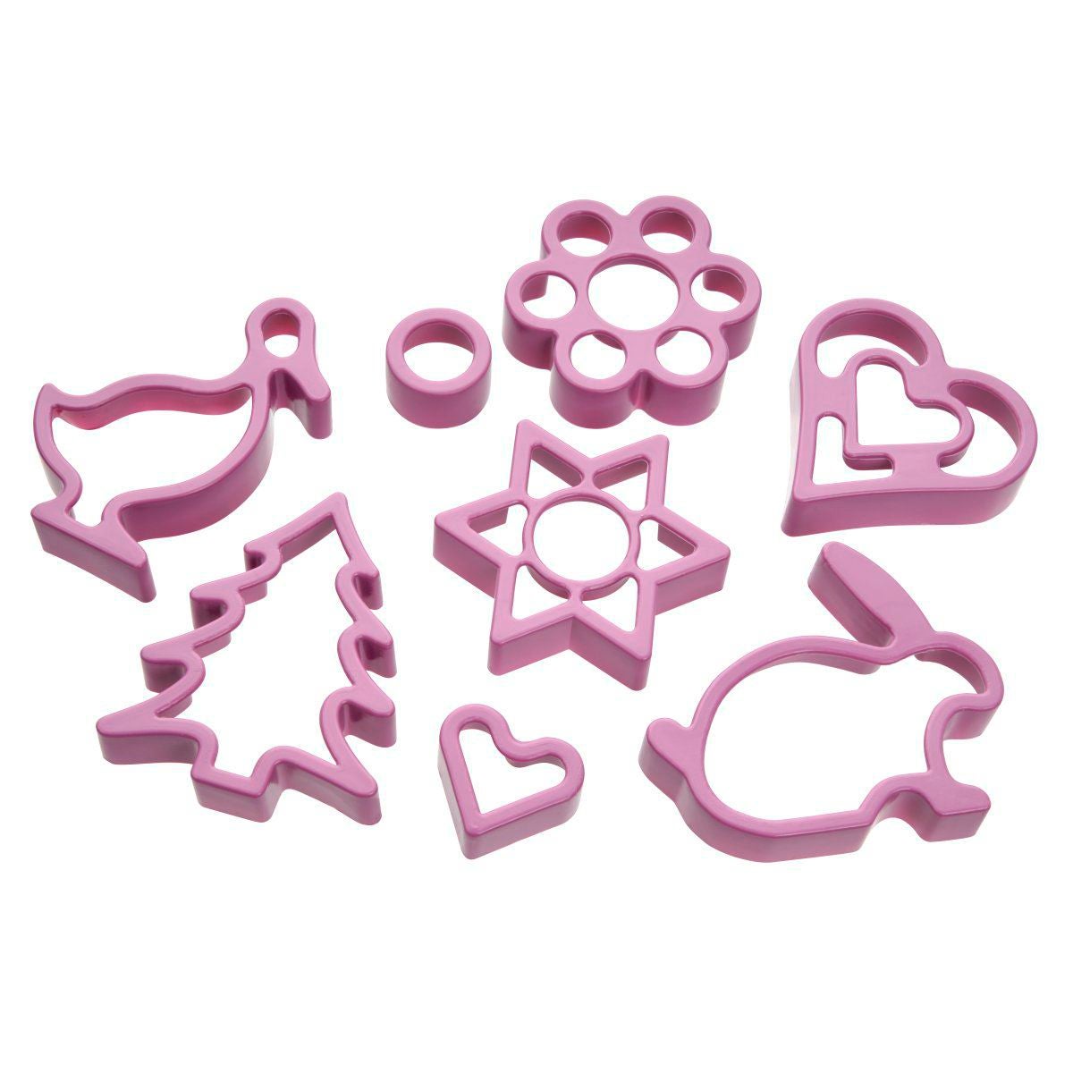 Westmark Lot 4 Emporte-Pièces Linzer Acier Inox - Étoile, Rosette, Cœur, Bretzel Avec Éjecteur, Pour Biscuits & Pâtisserie