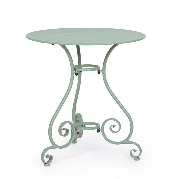 Stół zewnętrzny ze stali lakierowanej elektroforetycznie z matowym wykończeniem, Ø70 zielony