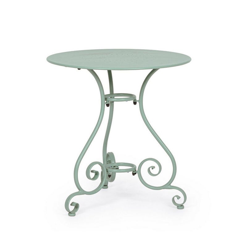 Stół zewnętrzny ze stali lakierowanej elektroforetycznie z matowym wykończeniem, Ø70 zielony