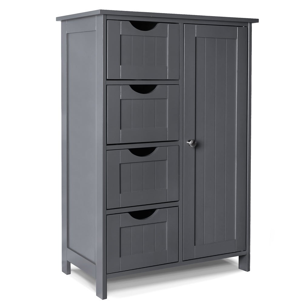 Vounot  Mueble Baño Armario De Suelo, Cajonera Con 4 Cajones Armario Con Puerta 55X30x82cm Gris , Leroy Merlin