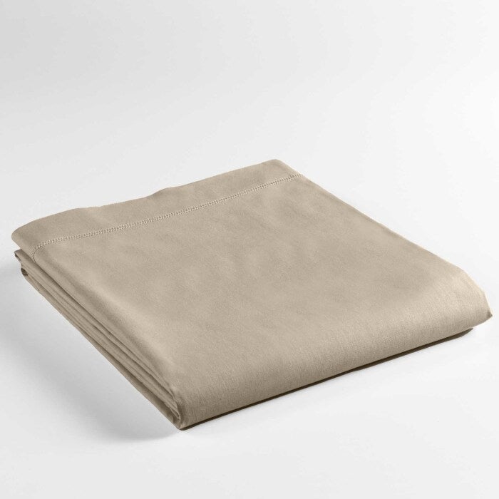 Drap plat 2 pers. 240 x 300 cm coton 57 fils Lina Sable - 5