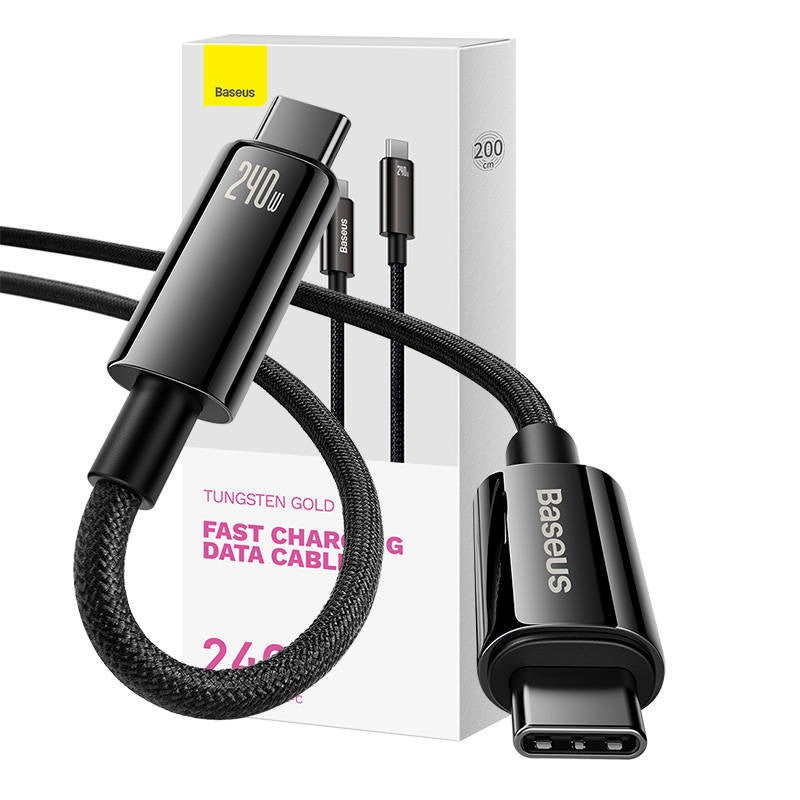 Baseus 1 Unidad 240W Cable Usb C De 240 W Para Iphone 18 17 16 15 Plus Pro Max, Supercarga Para Macbook, Cable Tipo C De Carga Rápida Para Xiaomi Y Samsung - Imagen 3