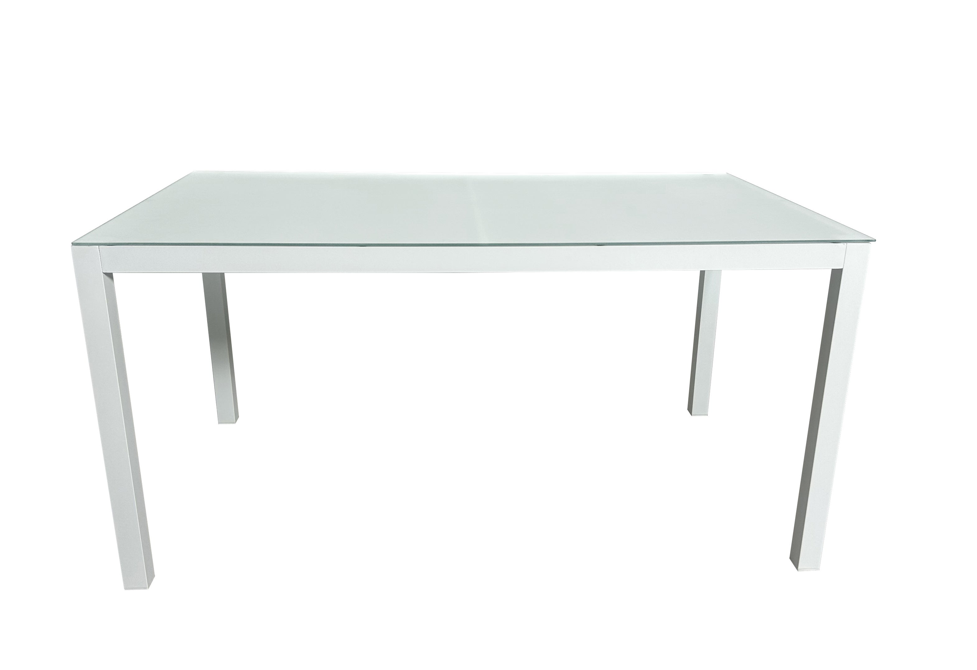 Mesa de Jardín Rectangular de Aluminio Blanca 150x90 cm – Cristal Templado | Exterior y Terraza FORMENTERA - 2