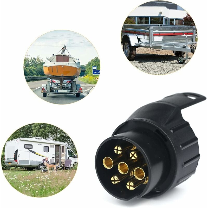 ETUKER Convertisseur Prise Remorque 13 Vers 7 Broches – Adaptateur étanche Plug And Play Pour Caravane, Porte-vélo, Camion