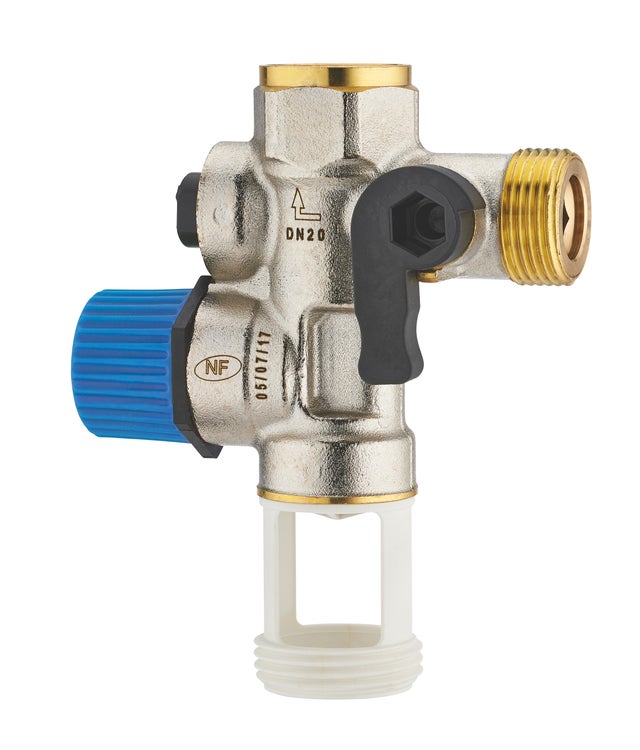 Groupe de sécurité chauffe-eau NF droit siège inox anti-corrosion MF20x27 (3/4) NOYON & THIEBAULT