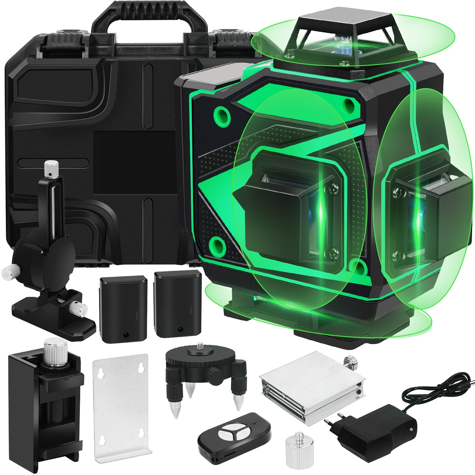Niveau Laser 360° 4D 16 Lignes – Batterie 2600mAh + Chargeur – IP54 – Neuf