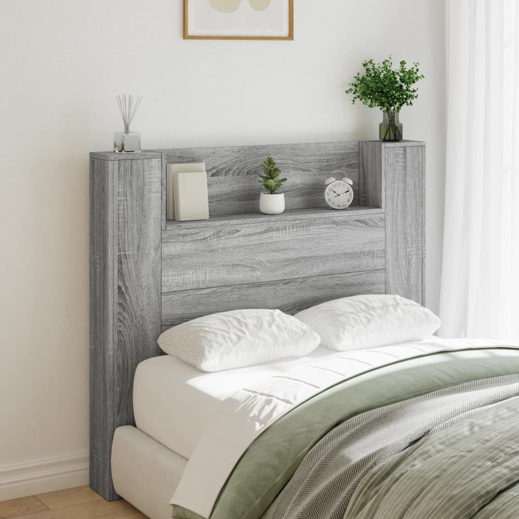 Armoire T Te De Lit Avec Led Sonoma Gris X X Leroy Merlin