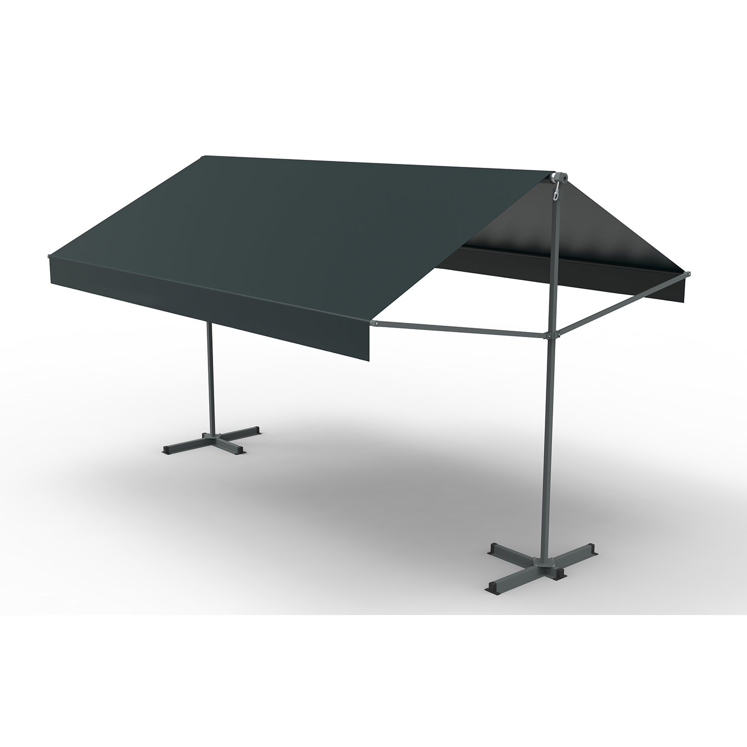 Store banne double pente 4 x 3 m gris ISEO - 5