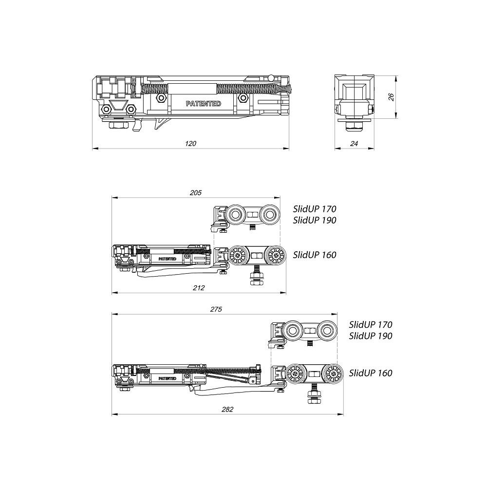 Amortisseur ferme-porte pour portes coulissantes de 20 kg à 80 kg - 5