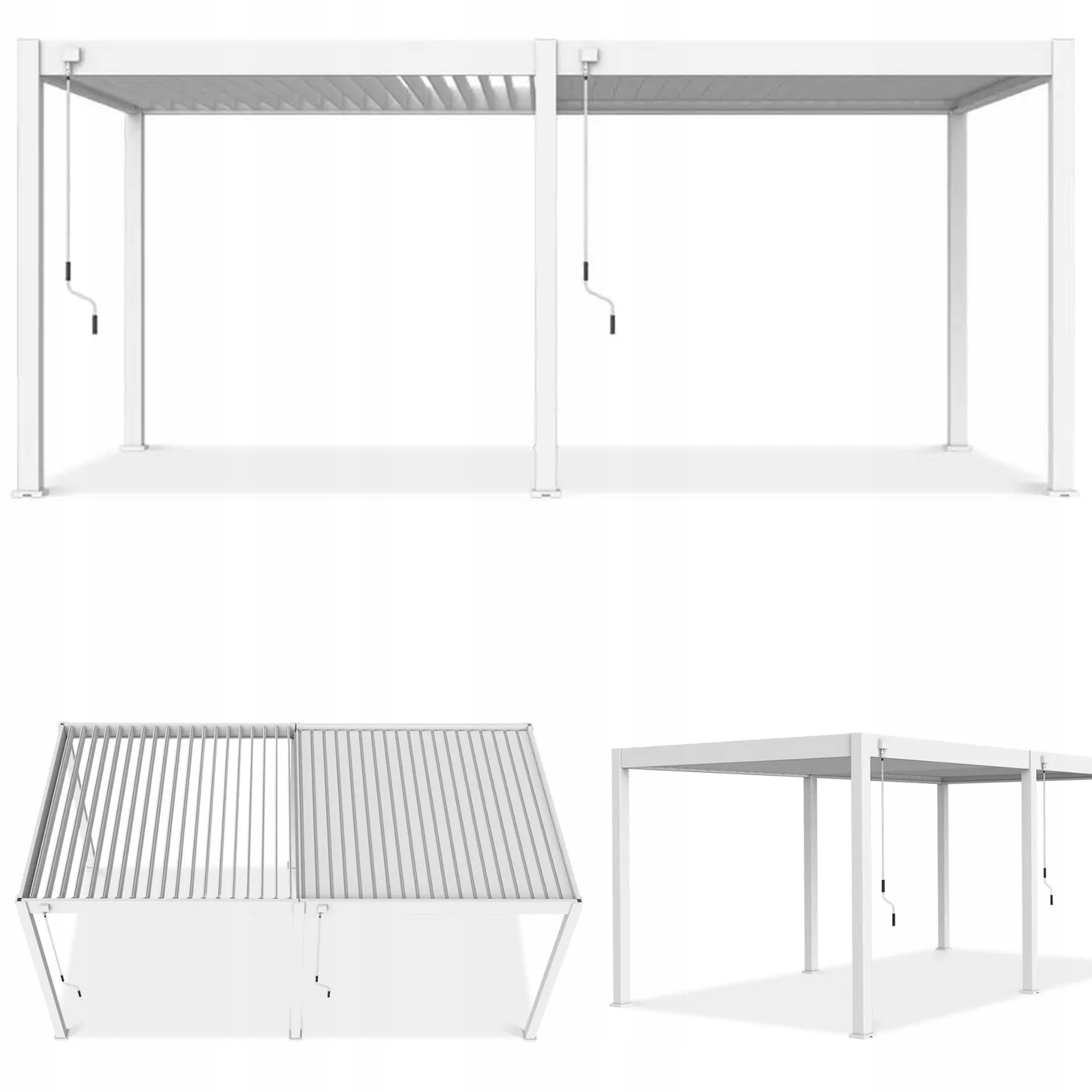 Pergola Aluminiowa Tarasowa ELEGANCE 3x6 Aluminiowa na Taras Ogród Biała 1 szt