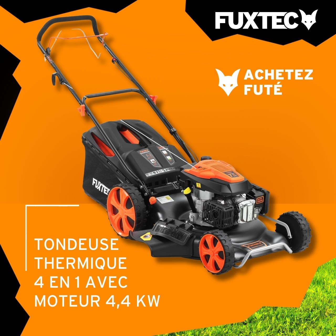 Tondeuse à gazon thermique autotractée FUXTEC FX-RM5396 – 196 cm³ – 53 cm – 6CV – Bac 70L - 2