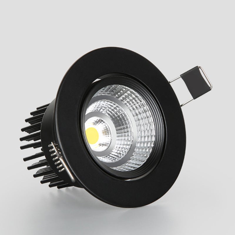 Foco LED empotrable negro, 3W, luz blanca cálida 3000K, apto para ...