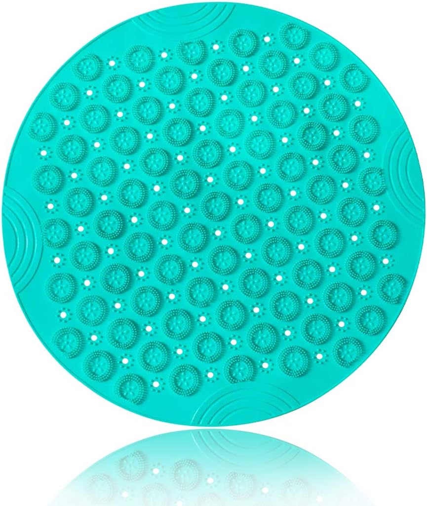 Mata antypoślizgowa do wanny, okrągła mata prysznicowa z tworzywa PVC, odporna na pleśń, z przyssawkami, trwała mata do masażu stóp, antybakteryjna