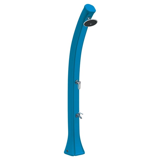 Douche Solaire Extérieure Happy Bleu 4x4 44L Formidra - 222x26x29cm Polyéthylène HD Rince Pieds + Mitigeur + Pommeau - - Bleu av