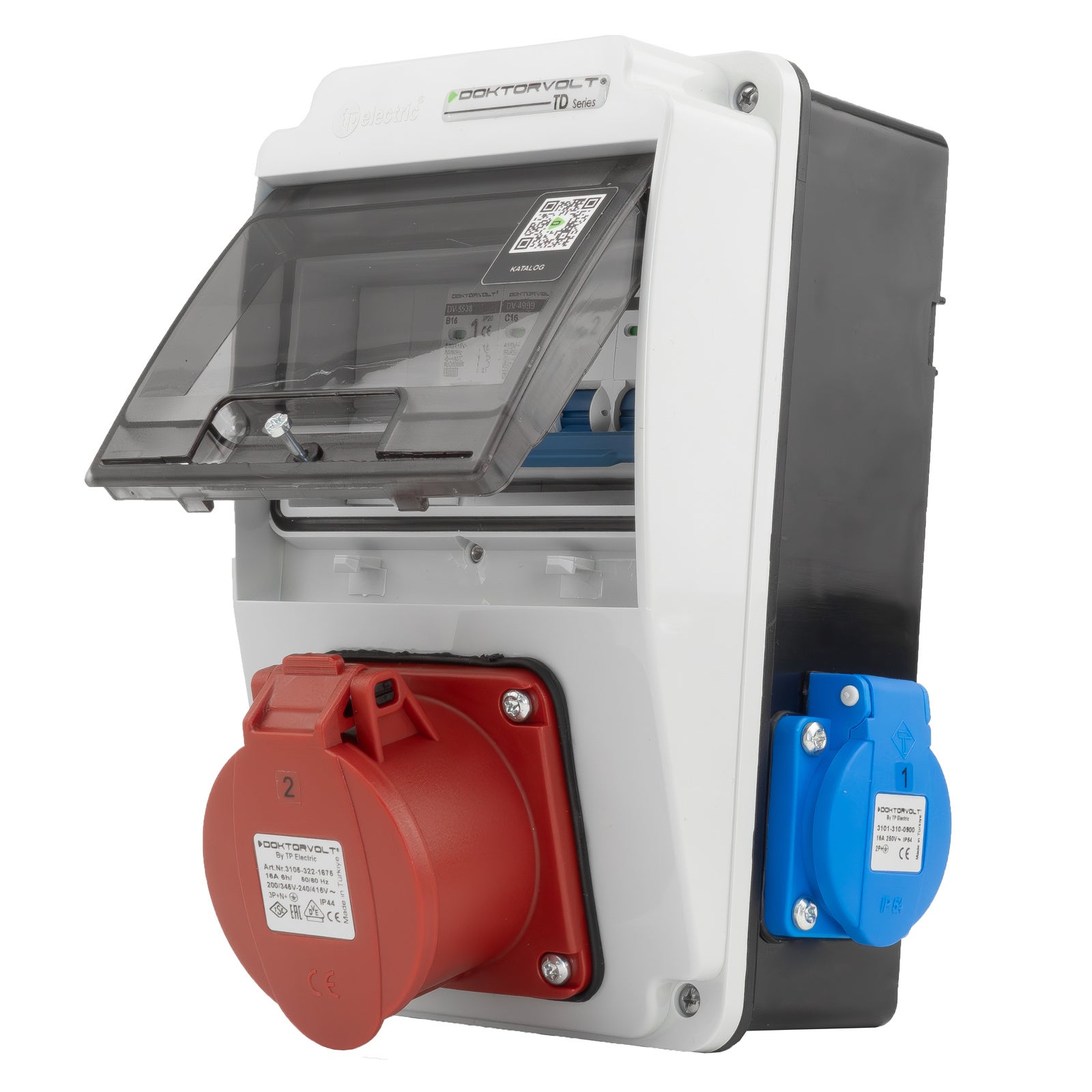 Rozdzielnica budowlana XS-S 16A 2x230V erbetka IP44 gniazda Doktorvolt DV-5107-D