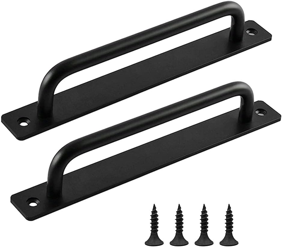 2 sztuki uchwytów do drzwi przesuwnych stodoły wykonanych ze stopu aluminium, do łazienek (192 mm, ze śrubami, czarny)