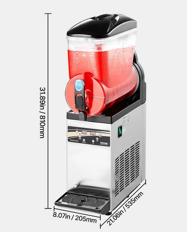 Maszyna do napojów slushie granita 15L stal nierdzewna do barów i imprez