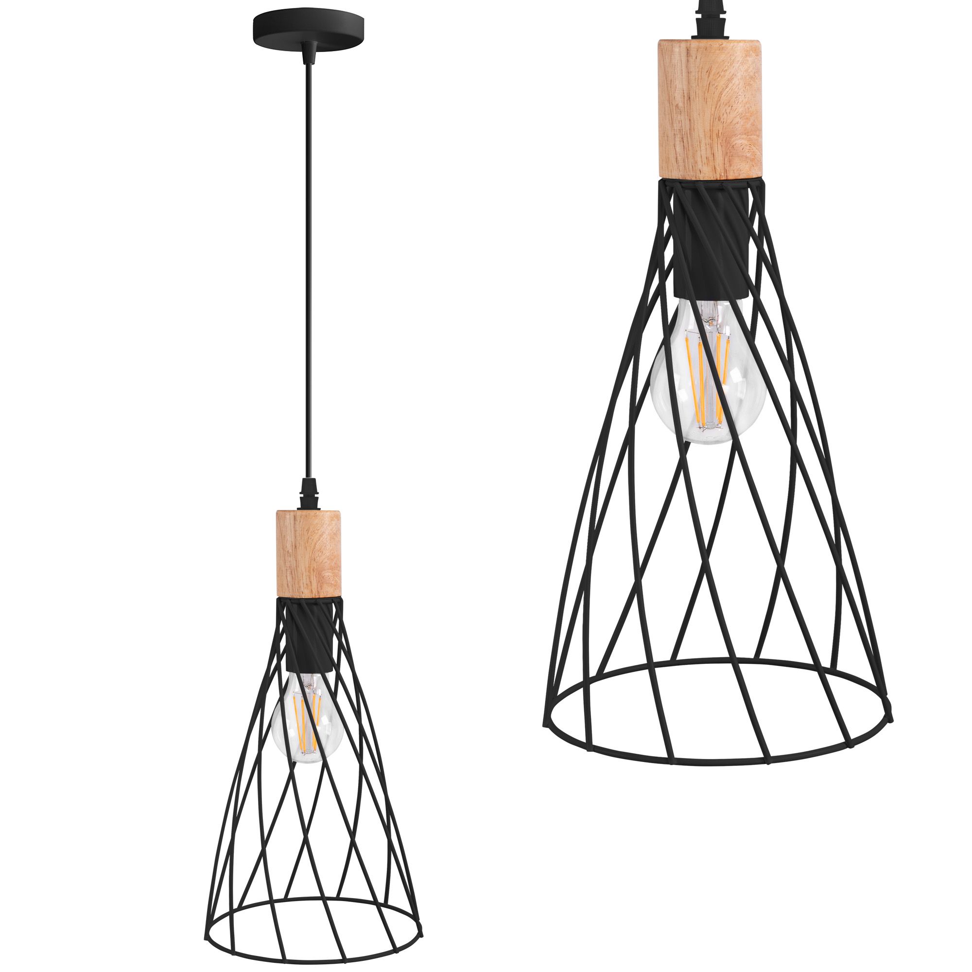 Lampa Sufitowa Wisząca Toolight App1268-1Cp Czarny
