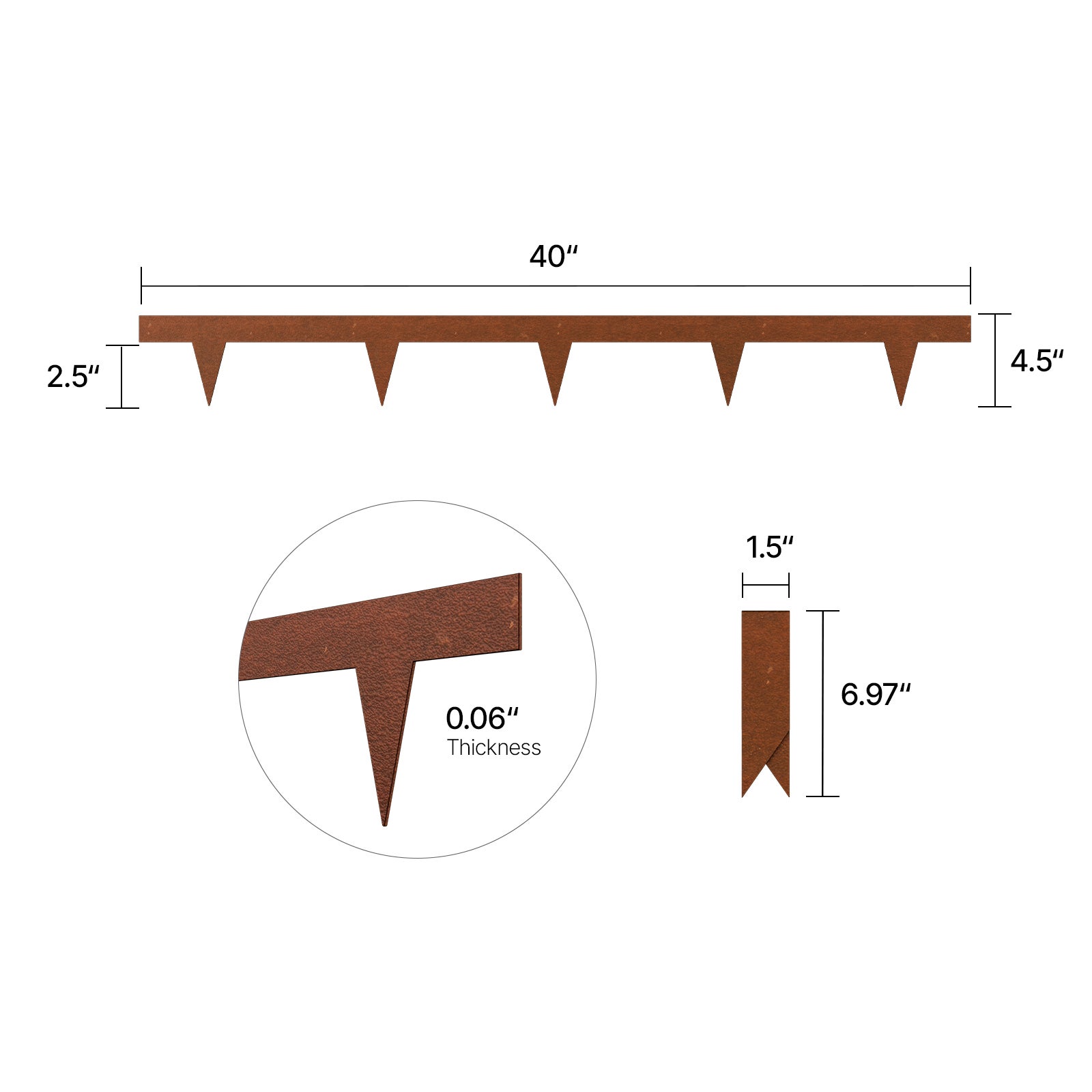 Bordures de Jardin Lot de 10 SucceBuy en Acier 1016×114 mm, Bordures Métalliques Flexibles et Antirouille, Idéales pour Pelouse, Allée et Parterre - 2