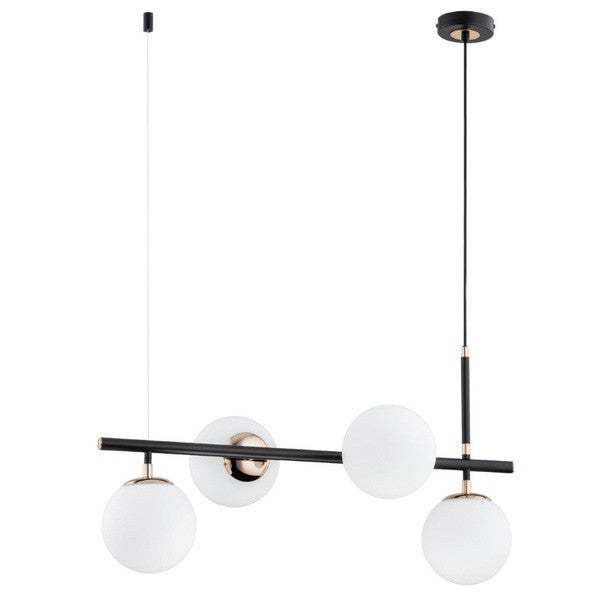 Lampa wisząca Fiore czarna-stare złoto 4xE14x10W minimalistyczna wym: 92 x 71 x 31,5 cm metal Alfa