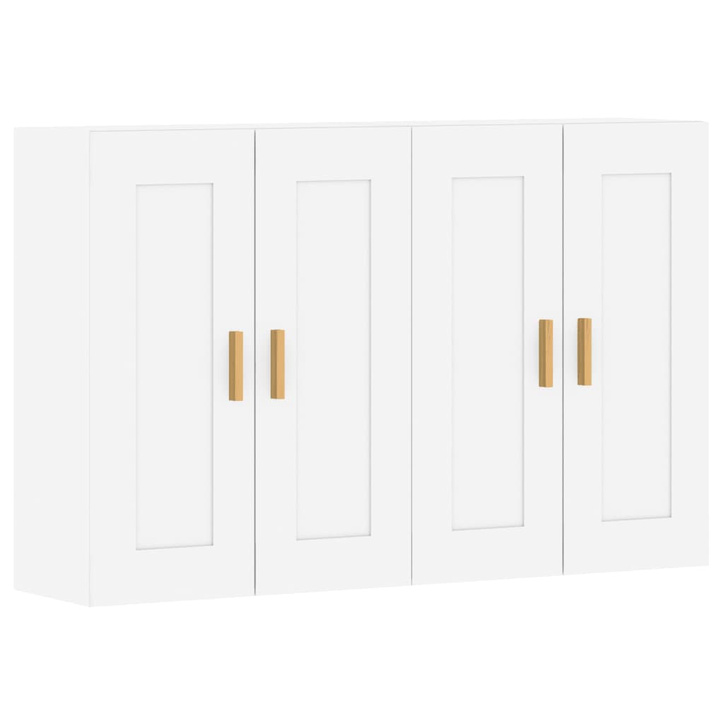 2 pcs Armoires murales Armoire de rangement Armoire suspendue blanc