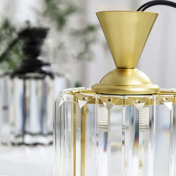 Lustre LED moderno, candeeiro de teto em cristal, candeeiro suspenso com altura ajustável, 3 temperaturas de cor 3000K-6000K (φ13cm, redondo) - 7