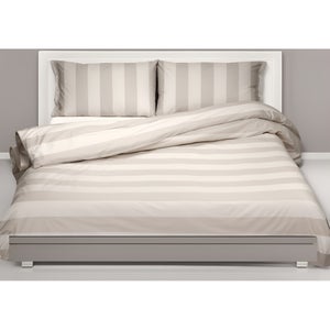 Copripiumino Rigato Francese Panna Tortora 100% Cotone